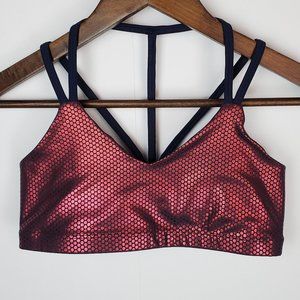Beyond Yoga Spot on Bra-Navy/Team Burgundy- No Tag